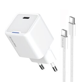 Зображення 2 Зарядний пристрій ColorWay GaN Mini 35W PD Port PPS USB-C White + кабель USB Type-C &mdash; CW-CHS056PDC-WT