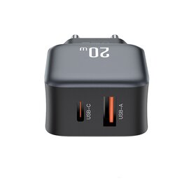 Зображення 2 Зарядний пристрій XO L154 (1USB-С, 1USB, 3А) PD, QC 3.0 Black