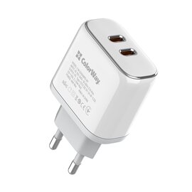 Зображення 3 Зарядний пристрій ColorWay Power Delivery Port PPS USB (Type-C PD + Type-C PD) (40W) White &mdash; CW-CHS048PD-WT