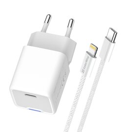Зображення 4 Зарядний пристрій ColorWay GaN Mini 20W PD Port PPS USB-C White + кабель Lightning &mdash; CW-CHS059PDL-WT