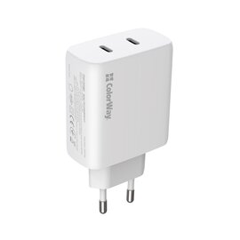 Зображення 4 Зарядний пристрій ColorWay GaN Mini 50W PD Port PPS USB (Type-C PD 30W + Type-C PD 20W) White &mdash; CW-CHS050PD-WT