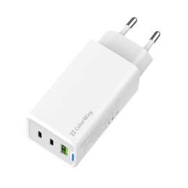 Зображення 5 Зарядний пристрій ColorWay GaN Mini 65W PD Port PPS USB (USB-2C1A) White &mdash; CW-CHS058PD-WT