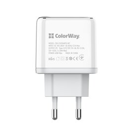 Зображення 5 Зарядний пристрій ColorWay Power Delivery Port PPS USB (Type-C PD + Type-C PD) (40W) White &mdash; CW-CHS048PD-WT