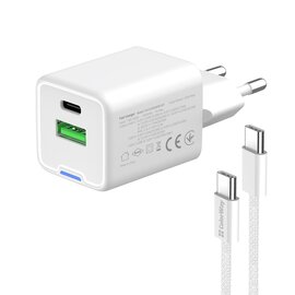 Зображення 6 Зарядний пристрій ColorWay GaN Mini 35W PD Port PPS USB (Type-C PD + USB QC4.0) White + кабель USB Type-C &mdash; CW-CHS055P
