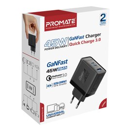 Зображення 2 Зарядний пристрій Promate PowerPort 45W Black