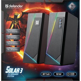 Зображення 4 Акустична система 2.0 Defender Solar 3 Bluetooth Light USB Black &mdash; 65103