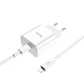 Зображення 3 Зарядний пристрій Hoco C76A Plus Speed Source USB-C PD20W + cable USB-C to Lightning White &mdash; 6931474746924