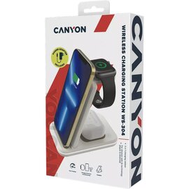 Зображення 3 Зарядний пристрій Canyon WS-304 Foldable 3in1 Wireless charger Cosmic Latte &mdash; CNS-WCS304CL