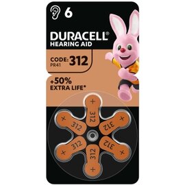 Изображение  Батарейка Duracell Extra Life 312 BL 6 шт - 5011449