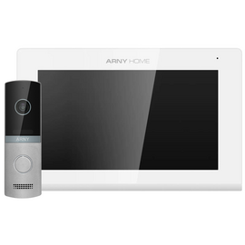 Изображение  Комплект видеодомофона Arny AVD-7423A White+Silver, Цвет (домофон + панель): белый + серебряный
