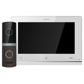 Изображение  Домофонна система Arny AVD-7121 White/Brown, Цвет (домофон + панель): белый + коричневый