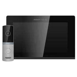 Изображение  Комплект видеодомофона Arny AVD-7423A Black+Silver, Цвет (домофон + панель): черный + серебряный