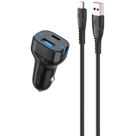 Зображення  Зарядний пристрій SkyDolphin SZ19V PD 20W + QC3.0 20W Black + кабель microUSB &mdash; AZP-00010