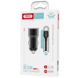 Зображення 2 Зарядний пристрій XO TZ09 (2USB, 2.4A) Black (6920680873500) + кабель USB Type-C &mdash; 6920680873500