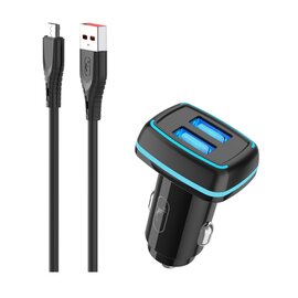 Зображення  Зарядний пристрій SkyDolphin SZ18V (2USB, 3.4A) Black + кабель microUSB &mdash; AZP-000101