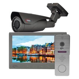 Изображение  Комплект видеодомофона LightVision Amsterdam FHD Grey + RIO FHD Grey + VLC-1192WFM Graphite, Цвет (домофон + панель): серый + серый
