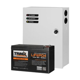 Зображення  Джерело безперебійного живлення Trinix PSU-1203LED(M) LiFePO4 + Trinix LFP 6.0 Аг, 12В
