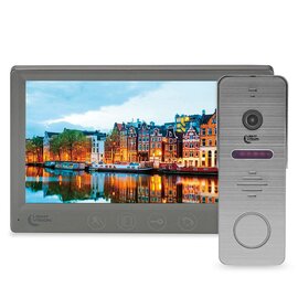 Изображение 2 Комплект видеодомофона LightVision Amsterdam FHD Grey + RIO FHD Grey + Trinix TRX Fass Steel, Цвет (домофон + панель): серый + серый