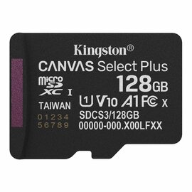 Изображение  Карта памяти Kingston Canvas Select Plus microSDXC 128GB UHS-I Class 10 + SD-адаптер - SDCS3/128GB