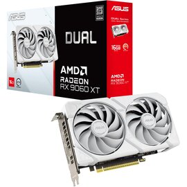 Зображення  Відеокарта Asus AMD Radeon RX 9060 XT Dual White (16384MB, GDDR6, 128bit) &mdash; DUAL-RX9060XT-16G-WHITE