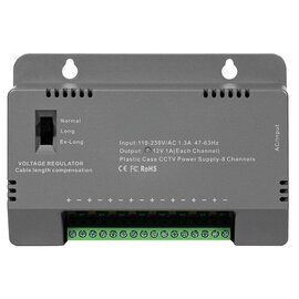 Изображение  Блок питания Kraft Energy KRF-1208B (8CH) импульсный, Дополнительные характеристики: 8 каналов