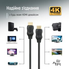 Изображение 3 ColorWay HDMI - HDMI V2.0 (M/M), 4K/60 Гц, 1.5м, Black - CW-CBHD078-BK