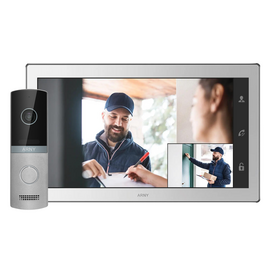 Изображение  Комплект видеодомофона Arny AVD-1421 White/Silver, Цвет (домофон + панель): белый + серебряный