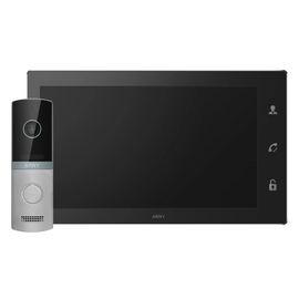 Изображение  Домофонный комплект Arny AVD-1421 Black/Silver сенсорные кнопки, Цвет (домофон + панель): черный + серебряный