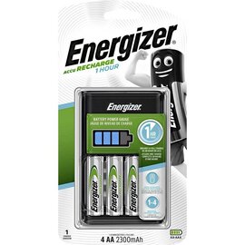 Зображення  Зарядка для батарейок Energizer Accu Recharge 1 HOUR AA/AAA Ni-Mh/Ni-Cd AA/HR06 2300mA BL 4шт - 7638900421248 1.2V