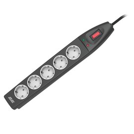 Изображение  2E 5хSchuko, 10 м, Black (2E-SP515M10BK) 5 розеток