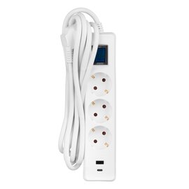 Изображение 6 2E 3хSchuko, 1 х USB, 1 x USB-C, 3 м (2E-SP315M3USBWH) 3, 1 х USB, 1 x USB-C розеток