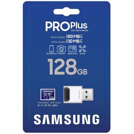 Изображение 4 Карта памяти Samsung Pro Plus microSDXC 128GB UHS-I/U3 Class 10 + SD-адаптер - MB-MD128SB/WW