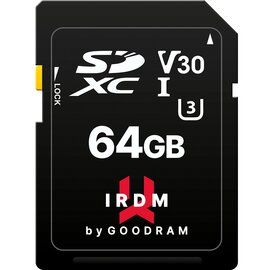 Изображение  Карта памяти Goodram IRDM S3A0 SDXC 64GB UHS-I/U3 Class 10 - IR-S3A0-0640R12