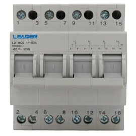 Зображення  Перемикач трипозиційний Leader LD-MCS-4P-63А