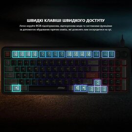 Зображення 4 Клавіатура MSI Forge GK110 UA USB-A Black (S11-04UA226-HH9)