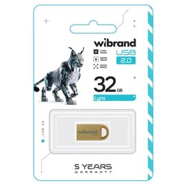 Зображення 2 USB флеш накопичувач Wibrand lynx 32GB USB 2.0 Gold (WI2.0/LY32M2G)