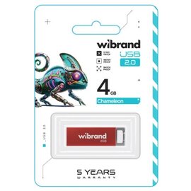 Зображення 2 USB флеш накопичувач Wibrand Chameleon 4GB USB 2.0 Red (WI2.0/CH4U6R)