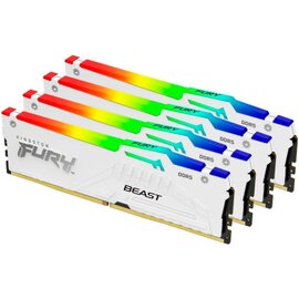 Изображение 2 Модуль памяти Kingston Fury Beast RGB White DDR5 4x32768Mb 5600MHz (KF556C40BWAK4-128)