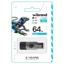 Зображення 3 USB флеш накопичувач Wibrand Lizard 64GB USB 3.2 Black (WI3.2/LI64P9B)