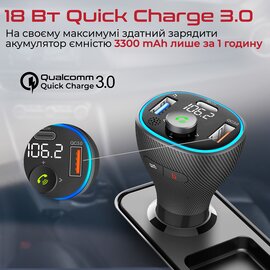 Зображення 6 FM трансміттер для авто Promate PowerTune-38w Black без пульта