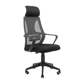 Зображення  Крісло Richman Профи Пластик Пиастра Сетка черная + серая (ADD0003192)