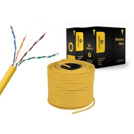 Изображение 2 Кабель витая пара Cablexpert UTP 5e 4х2х0,48 CCA внутр. (ал+медь) 305м Yellow (UPC-5004E-SOL-Y), Цвет кабеля: желтый