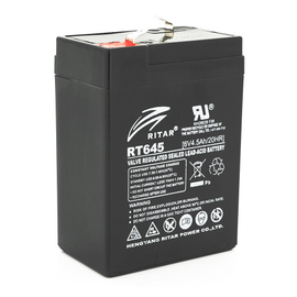Изображение  Свинцово-кислотный аккумулятор Ritar RT645 Black AGM, 6V 4.5Ah