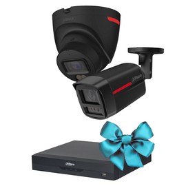Зображення  Комплект відеоспостереження Dahua WizColor KIT 8+1 (black)` IP