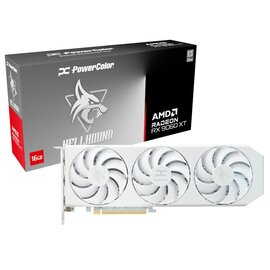 Зображення  Відеокарта PowerColor Radeon RX 9060 XT Hellhound Spectral White (16384MB, GDDR6, 128bit) (RX9060XT 16G-L/OC/WH