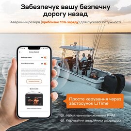 Зображення 6 Lifepo4 акумулятор LiTime L12V165-150-DP-BT-CCA1K2-4-A100 LiFePO4, 12.8V 165Ah