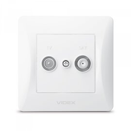 Зображення 2 Розетка Videx Binera TV+SAT White (VF-BNSK2TVSATE-W) Одинарна