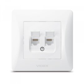 Зображення 2 Розетка Videx Binera CAT6+CAT6 White (VF-BNSK2PC6-W) без кришки