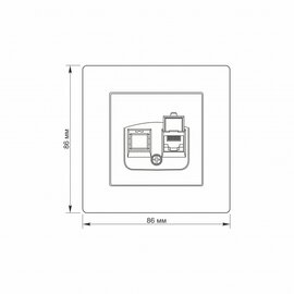 Зображення 4 Розетка Titanium Standart PC White  Одинарна