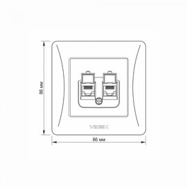 Зображення 5 Розетка Videx Binera CAT6+CAT6 Silver Silk (VF-BNSK2PC6-SS) з шторками